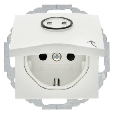 Berker 47441949 Steckdose SCHUKO+Klappd. abtastb.+erh.BS S.1/B.3/B.7 polarw.matt