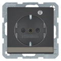 Berker 41106086 Steckdose SCHUKO+LED Kontr. B-feld+erh.BS Q.1/Q.3 anthr.samt