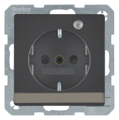 Berker 41106086 Steckdose SCHUKO+LED Kontr. B-feld+erh.BS Q.1/Q.3 anthr.samt