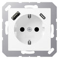 Jung A1520-15CAWWM SCHUKOsteckdose m.USB Typ AC
