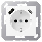 Jung A1520-15CAWWM SCHUKOsteckdose m.USB Typ AC