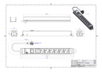 Bachmann 333.005 19" 1,5HE 6xSchuko 1xSchalter ÜSS Strom 2m Schuko
