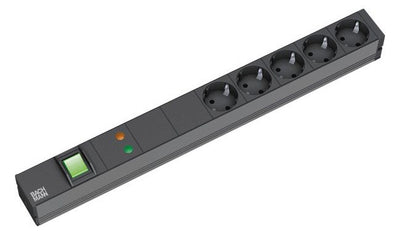 Bachmann 333.537 19" 1HE 5xSchuko 1xGVS Strom 2m Schuko