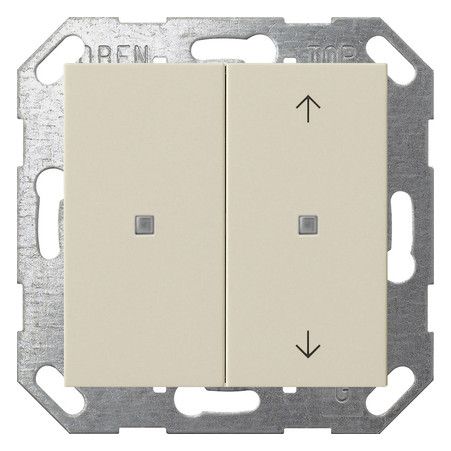 GIRA 517501 Taster Wippe 2fach unbedr./ Pfeile OneKNX System 55 Cremeweiß gl.