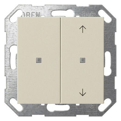 GIRA 517501 Taster Wippe 2fach unbedr./ Pfeile OneKNX System 55 Cremeweiß gl.