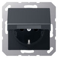 Jung A1520BFKIKLANM SCHUKO Steckdose Klappd. erh.Ber.bruchs. Serie A anthr.mt