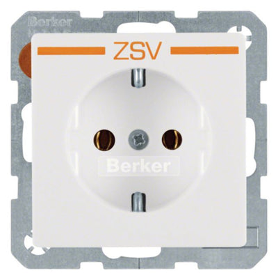Berker 47436049 Steckdose SCHUKO m.Aufdruck Q.1/Q.3 polarweiß samt