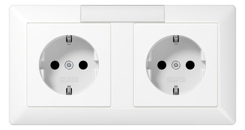 Jung AS1522NAWW Kabel-Kanal-SCHUKO- Steckdose 2fach NA alpinweiß