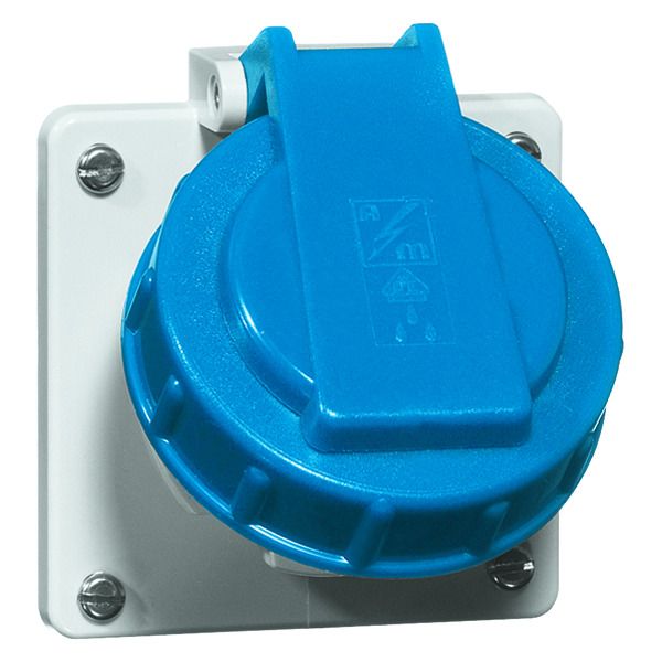 Peha D 6621 AGU WE BAJ Steckdose SCHUKO Alu-Guss Einb.blau.Bajonettdeck.00957794