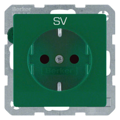 Berker 47236003 Steckdose SCHUKO m.EHBS Q.x grün samt