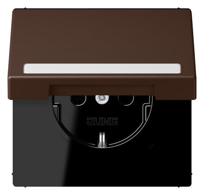 Jung LC1520BFNAKL239 SCHUKO-Steckd.KI m. Klappdeckel m.S