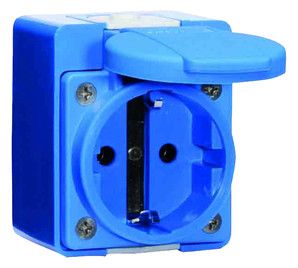 Bals 724 Schuko-Wandsteckdose gerade 16A 3p IP44 blau