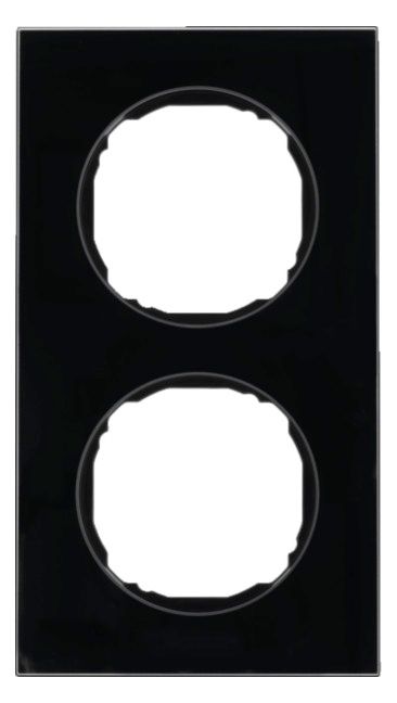 Berker 10122616 Rahmen 2fach flach R.8 Glas schwarz