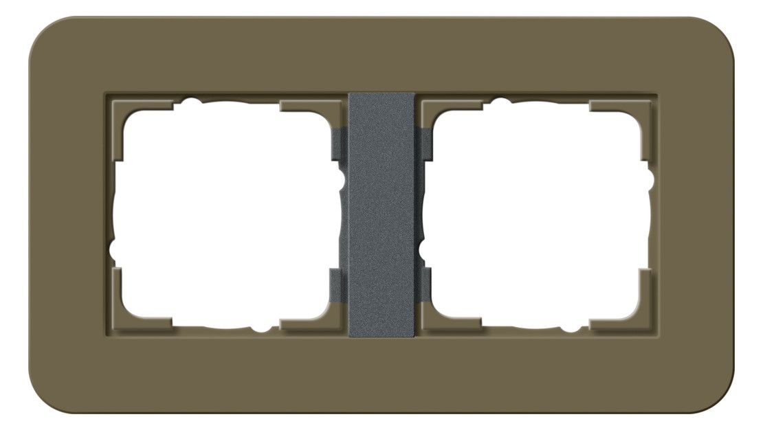 GIRA 0212426 Abdeckrahmen 2fach E3 Umbra/Anthrazit Soft-Touch