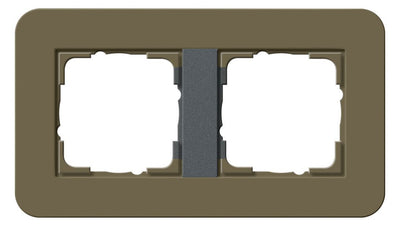 GIRA 0212426 Abdeckrahmen 2fach E3 Umbra/Anthrazit Soft-Touch