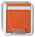 GIRA 4440309 SCHUKO-Steckdose Klappdeckel+BSF WG AP IP44 Orange