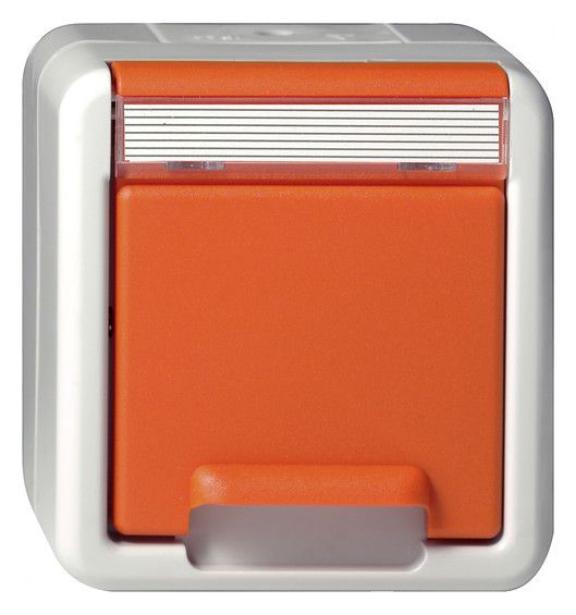 GIRA 4440309 SCHUKO-Steckdose Klappdeckel+BSF WG AP IP44 Orange
