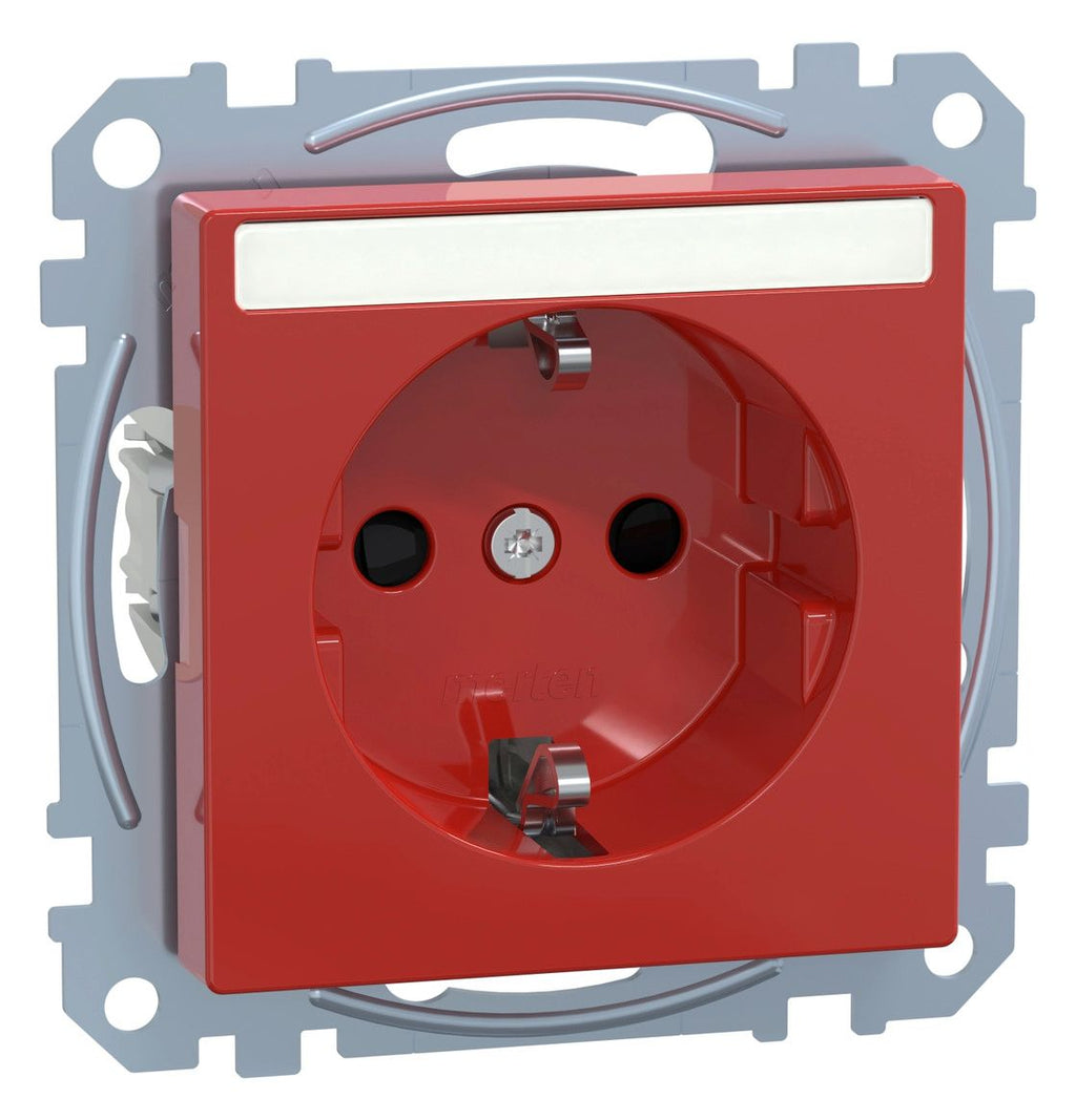 Mert MEG 2302-0306 SCHUKO-Steckdose BRS Sonder m.Schriftfeld StK rubinrot Sys.M