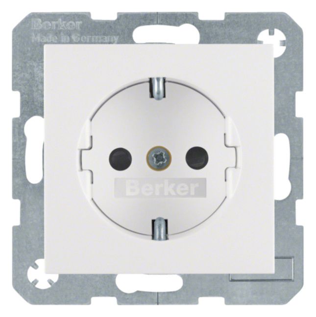 Berker 47238989 Steckdose SCHUKO m.erh.BS S.1 polarweiß glänzend