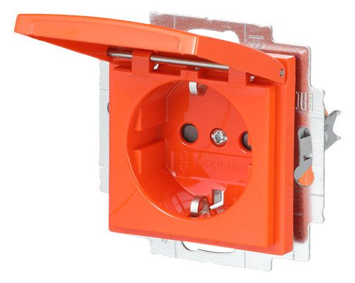 BJ 20 EUKB-14-914 SCHUKO Steckdose Klappdeckel Bs orange Busch-balance SI
