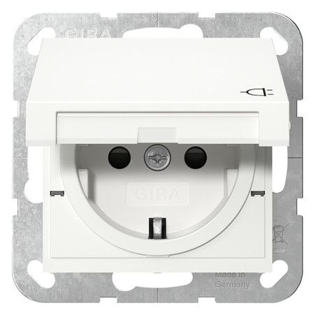 GIRA 475403 SCHUKO-Steckdose KD+Shutter SRK System 55 Reinweiß glänzend