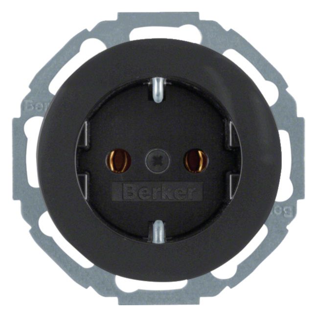 Berker 41452045 Steckdose SCHUKO Serie R.Classic schwarz glänzend