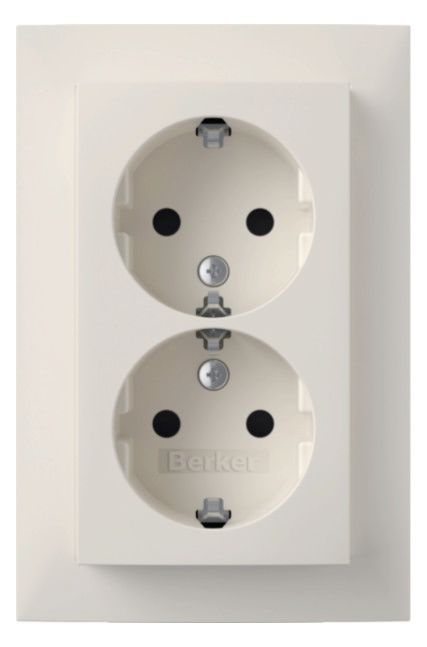 Berker 47591909 Doppelsteckdose SCHUKO Abdeckpl.erh.BS Berker S.1 pws matt