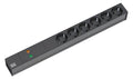 Bachmann 333.536 19" 1HE 6xSchuko 1xGVS Strom 2m Schuko schwarz