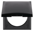 Berker 918282510 Rahmen 1fach m.Klappd. Integro Flow/Pure schwarz glänzend