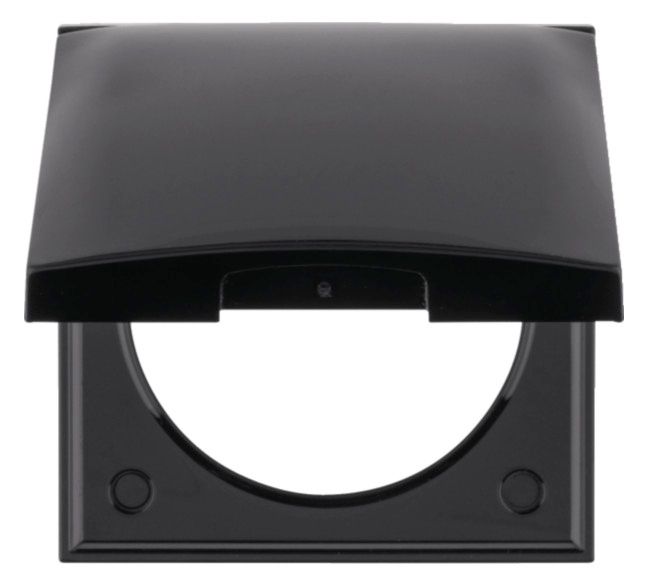Berker 918282510 Rahmen 1fach m.Klappd. Integro Flow/Pure schwarz glänzend