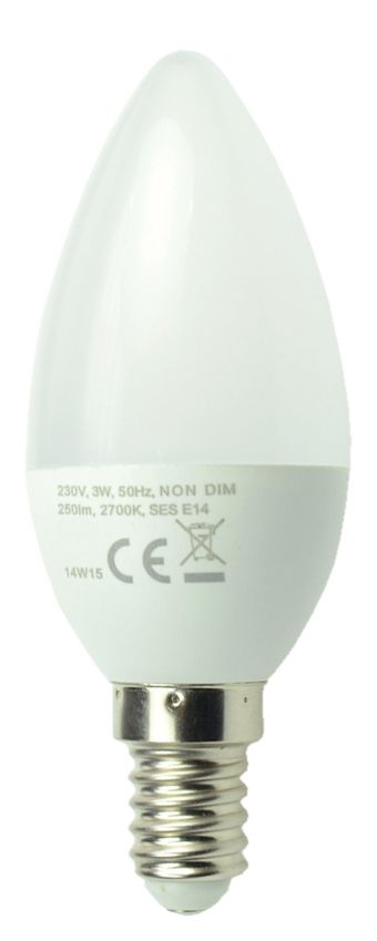 S&H 35571 LED-Kerzenlampe 37x108mm E14 85-265VAC/60-269VDC 4,5W 6000K matt