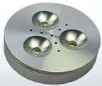 S&H 90070 LED-Aufbaustrahler Ø68mm 12V/DC 3,6W 140Lm 3000K 125° silber