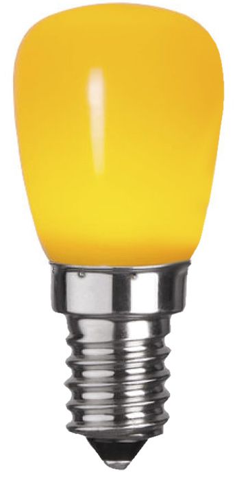 S&H 30883 LED Birnenform 27x59mm E14 230V 0,8W 6Lm gelb