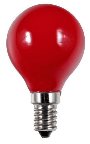 S&H 36757 LED Tropfenform Filament 45x75mm E14 220-240V 1W 12Lm rot 360°