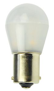S&H 36751 LED Kugelform 15SMD 25x48mm BA15s 10-30VDC 10-18VAC 1,6W 2900K matt