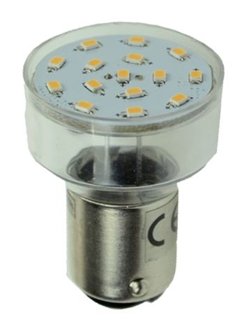S&H 35181 LED-MR8 15SMD Ø26,5x35,5mm dimmbar BA15s 10-30VDC 10-18VAC 1,5W/927