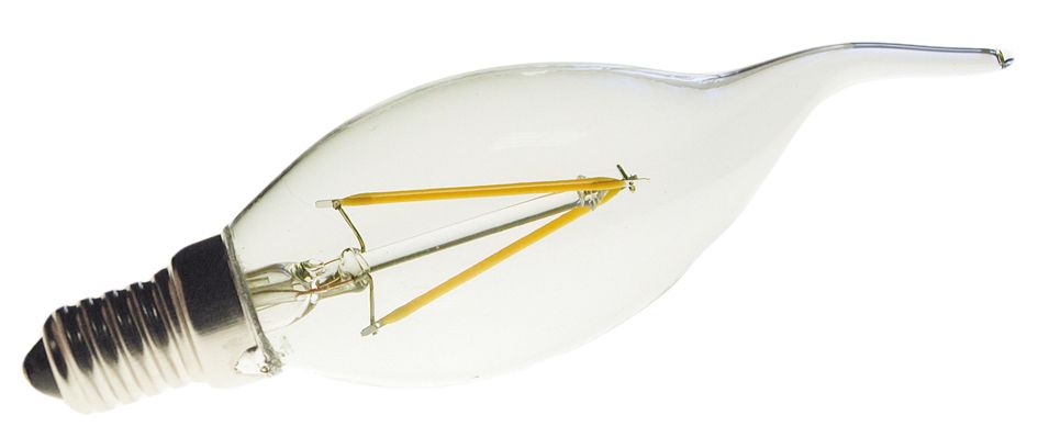 S&H 38902 LED-Windstoßkerzenform Filament 35x115mm E14 220-240VAC 2W