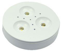 S&H 90072 LED-Aufbaustrahler Ø68mm 12V/DC 3,6W 200Lm 3000K 125° weiß