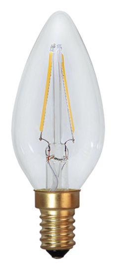 S&H 35505 LED Kerzenform Filament 35x95mm E14 220-240VAC 2W/821 120Lm