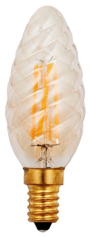 S&H 36647 LED-gedrehte Kerze Filament 35x100mm E14 230VAC 4W/922 250Lm gold
