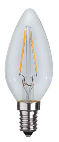 S&H 38325 LED Kerzenform Filament 35x98mm E14 220-240V 2,3W 270Lm 4000K