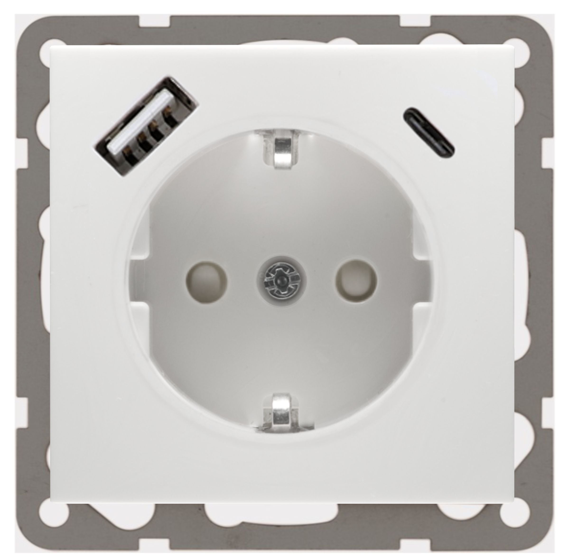 Peha D 6511.70 SI USB CA SCHUKO Steckdose m.USB Ladegerät Alu 00244172