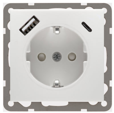 Peha D 6511.70 SI USB CA SCHUKO Steckdose m.USB Ladegerät Alu 00244172
