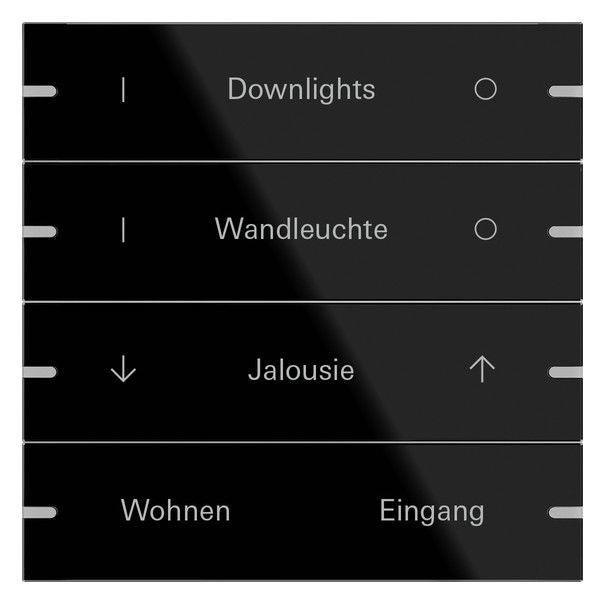 GIRA 503405 Wippenset 4fach indiv. Tastsensor4 TS4 Glas Schwarz