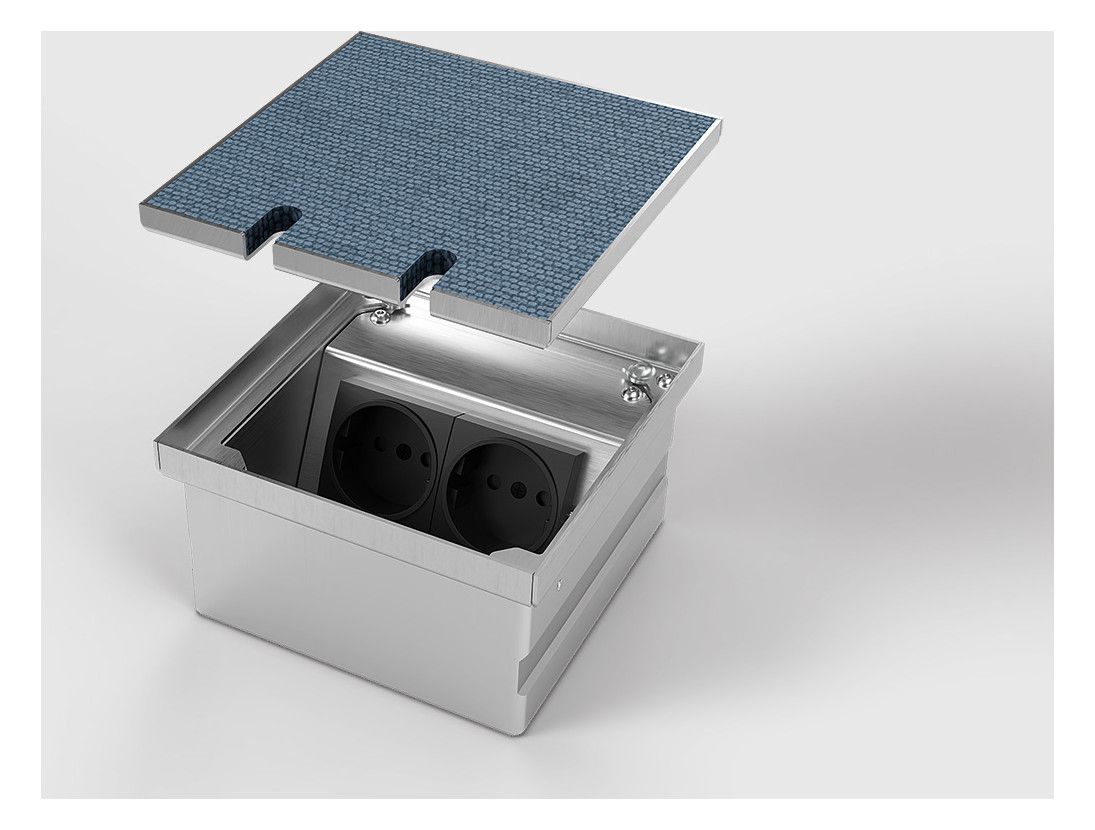 Bodensteckdose 8802T 2x Schuko belegbar 8802T-1-0