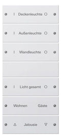 GIRA 220627 Wippenset 6fach (3+3) beschreib. System 55 Reinweiß seidenmatt