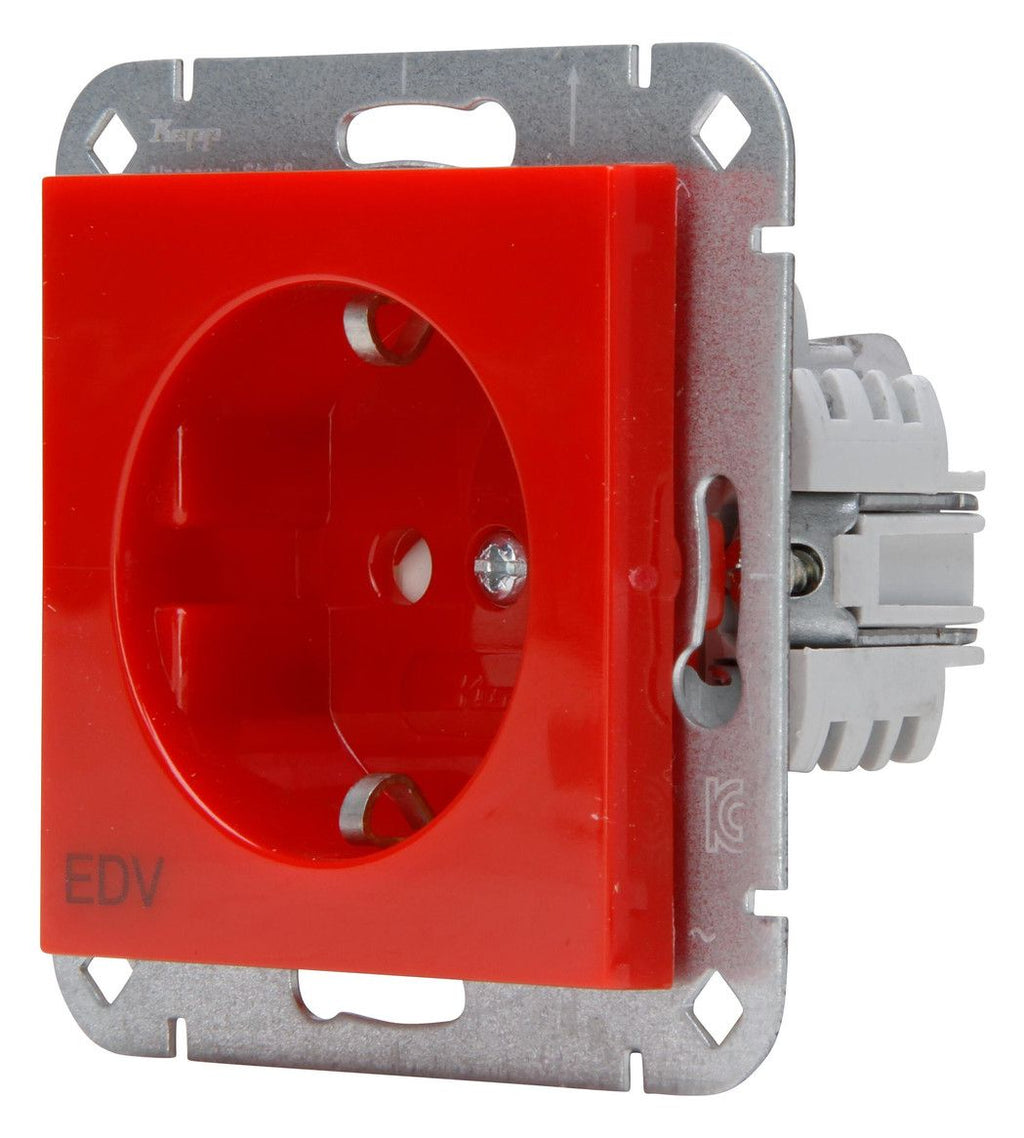 Kopp 940012004 HK07 Schuko Steckdose erh Ber.schutz Aufdruck "EDV" rot