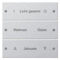 GIRA 220326 Wippenset 3fach beschreibbar System 55 Farbe Alu (lackiert)