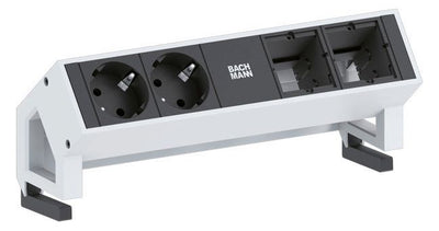 Bachmann 902.411 DESK2 2xSchuko 2xABD Strom 0,2m GST18 Inox lackiert