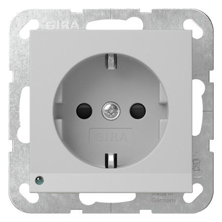 GIRA 4170015 SCHUKO-Steckdose LED-Leu.+ Shutter System 55 Grau matt (lackiert)